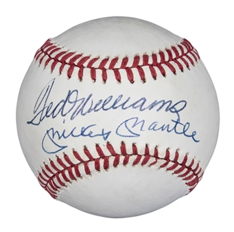 Lot of (3) Baseball Greats Signed OAL/ONL Baseballs Featuring Mantle & Williams (Beckett)